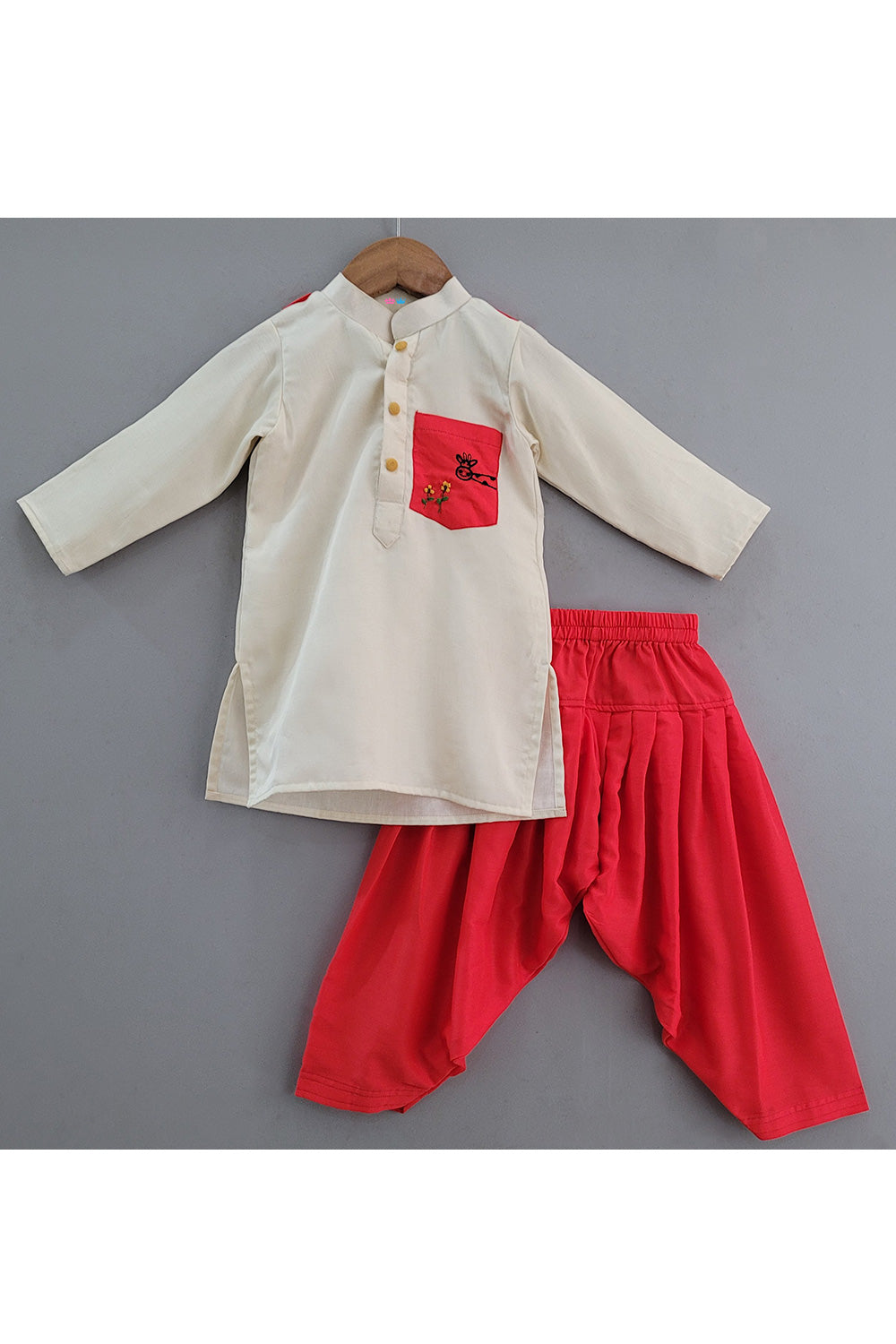 White Embroidered Kurta With Patiala Set