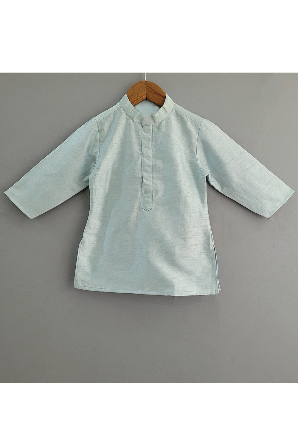 Powder Blue Art Silk Kurta With Sequins Embroidered Jacket Set