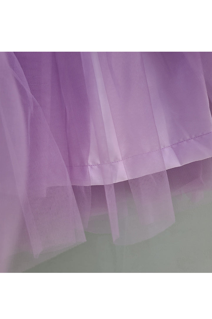 Purple Pearl And Lace Detailing One Shoulder Top With Lehenga Set