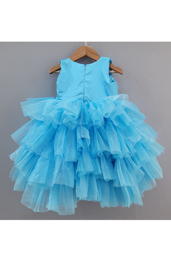 Blue Net Layered Dress