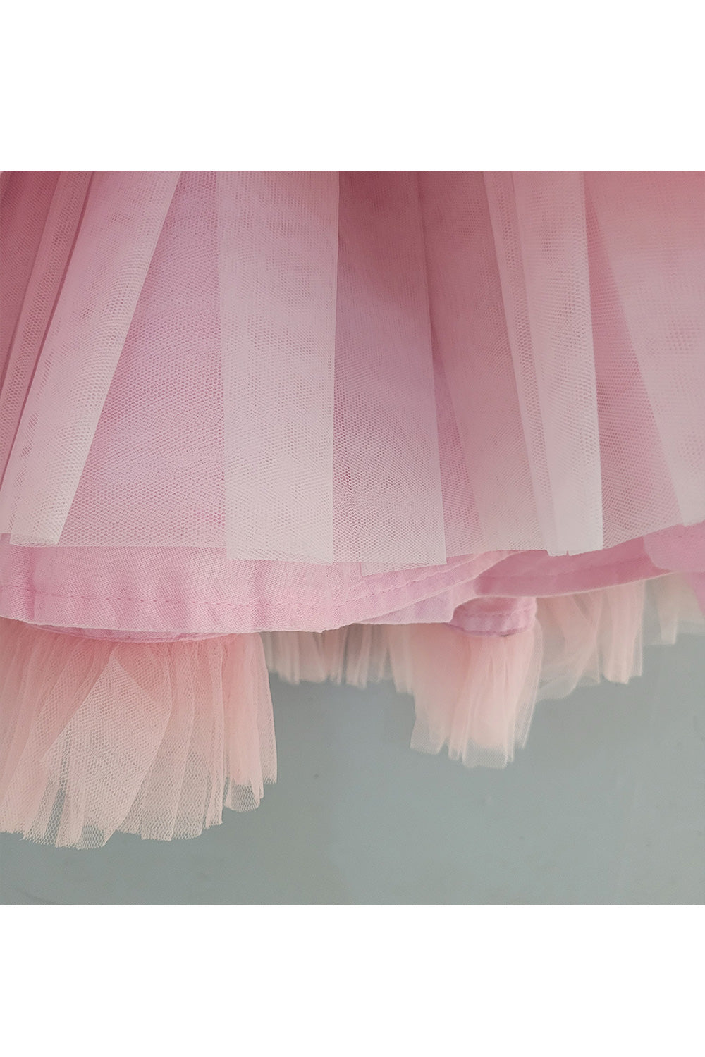 Baby Pink Ruffle Net Dress