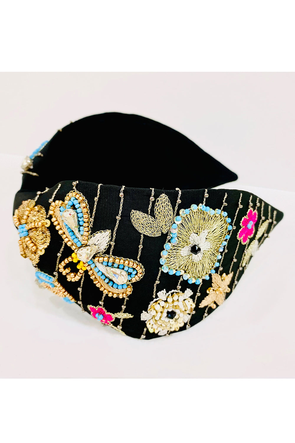Stylemylo offers a designer range of embroidered hair bands also known as turban bands for kids and moms. Designer hair accessory for girls only a click away. Free Shipping.
