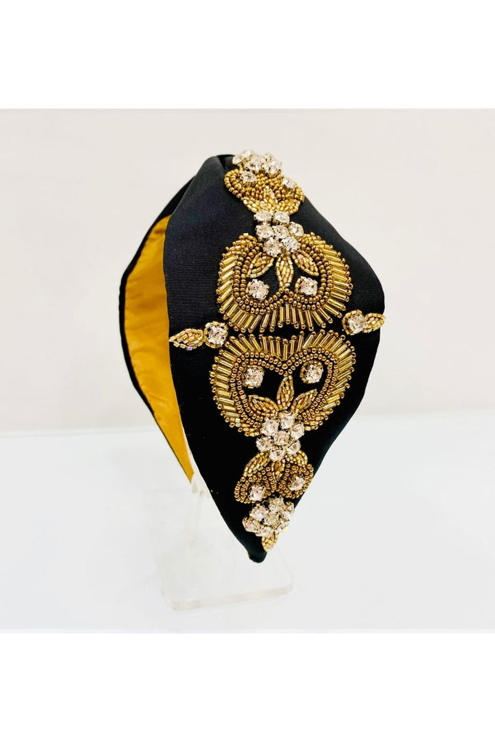 Black aiza pure crepe hairband