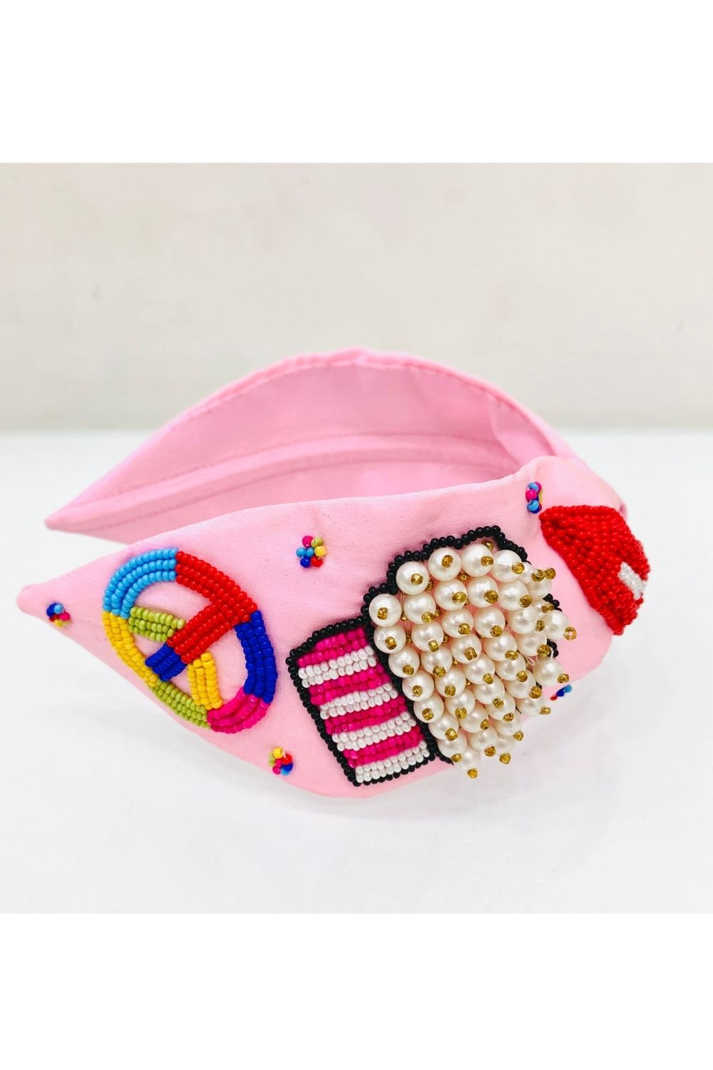 Pink pure crepe multicolor allure hairband