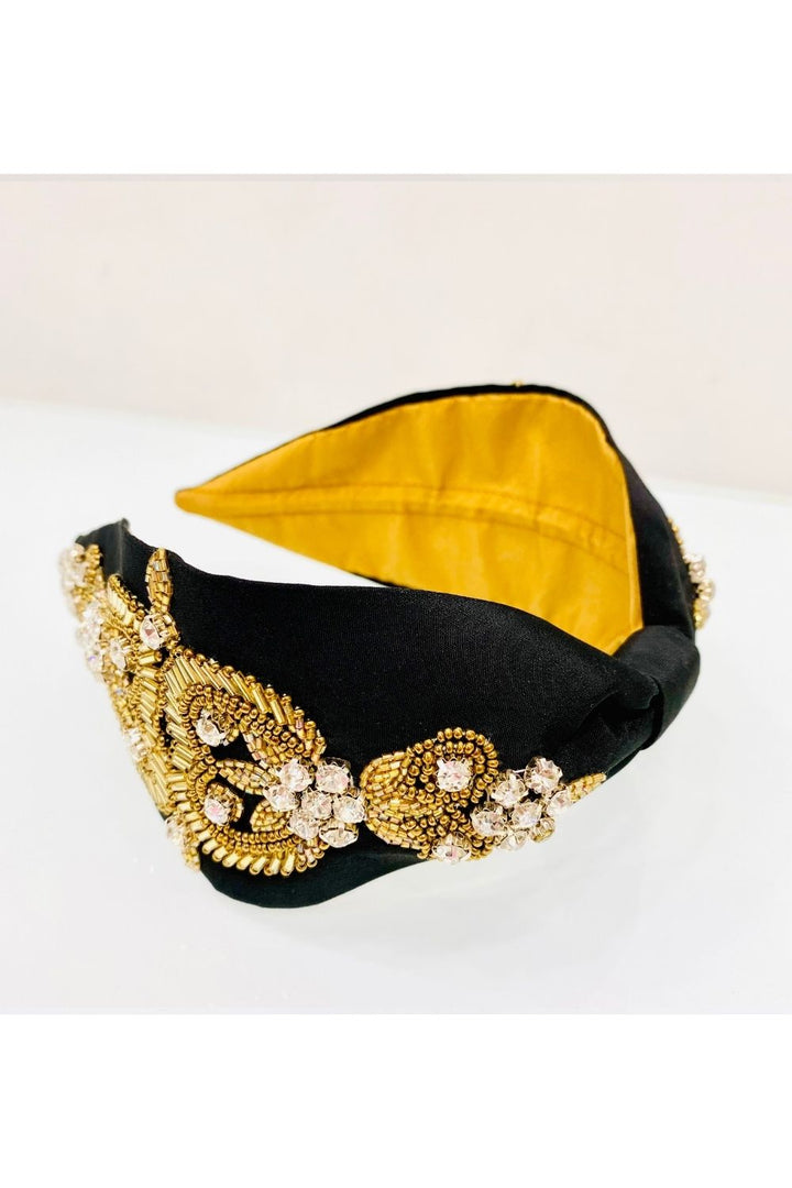 Black aiza pure crepe hairband