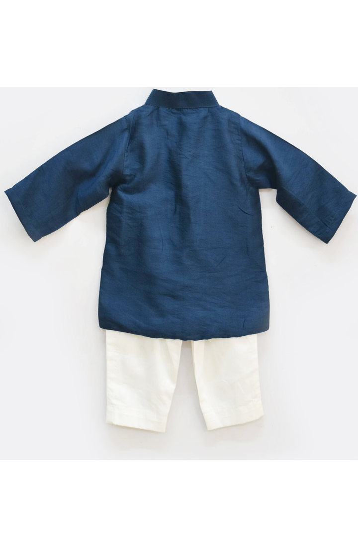 Cotton silk Embroidered kurta and churidar