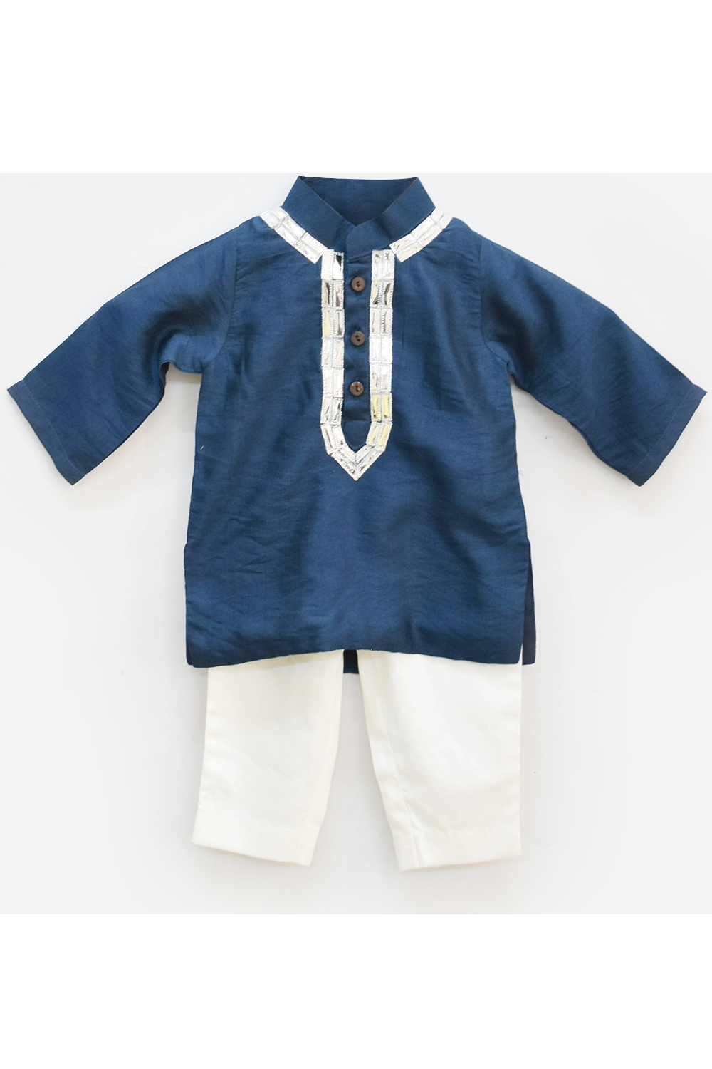 Cotton silk Embroidered kurta and churidar