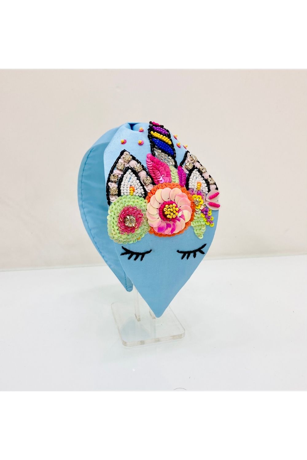 Blue vivid unicorn pure crepe hairband