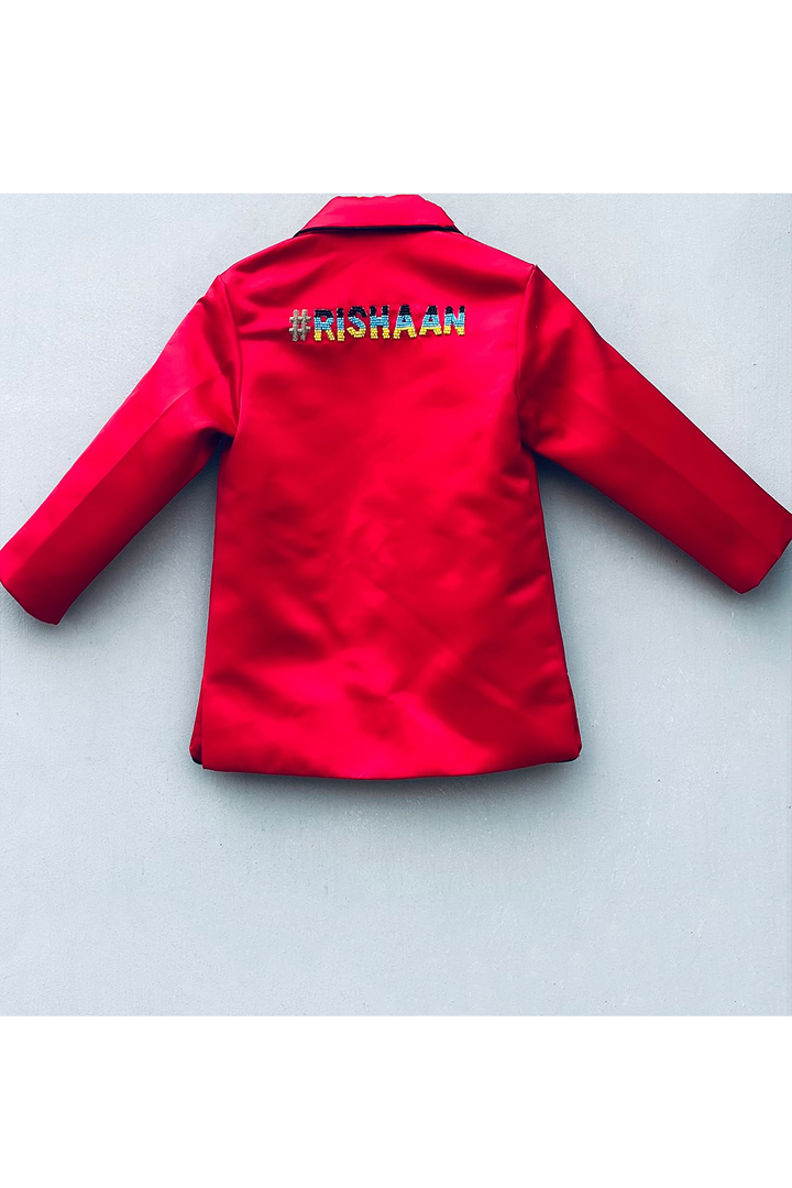 Personalised paw patrol chase embroidered red coat