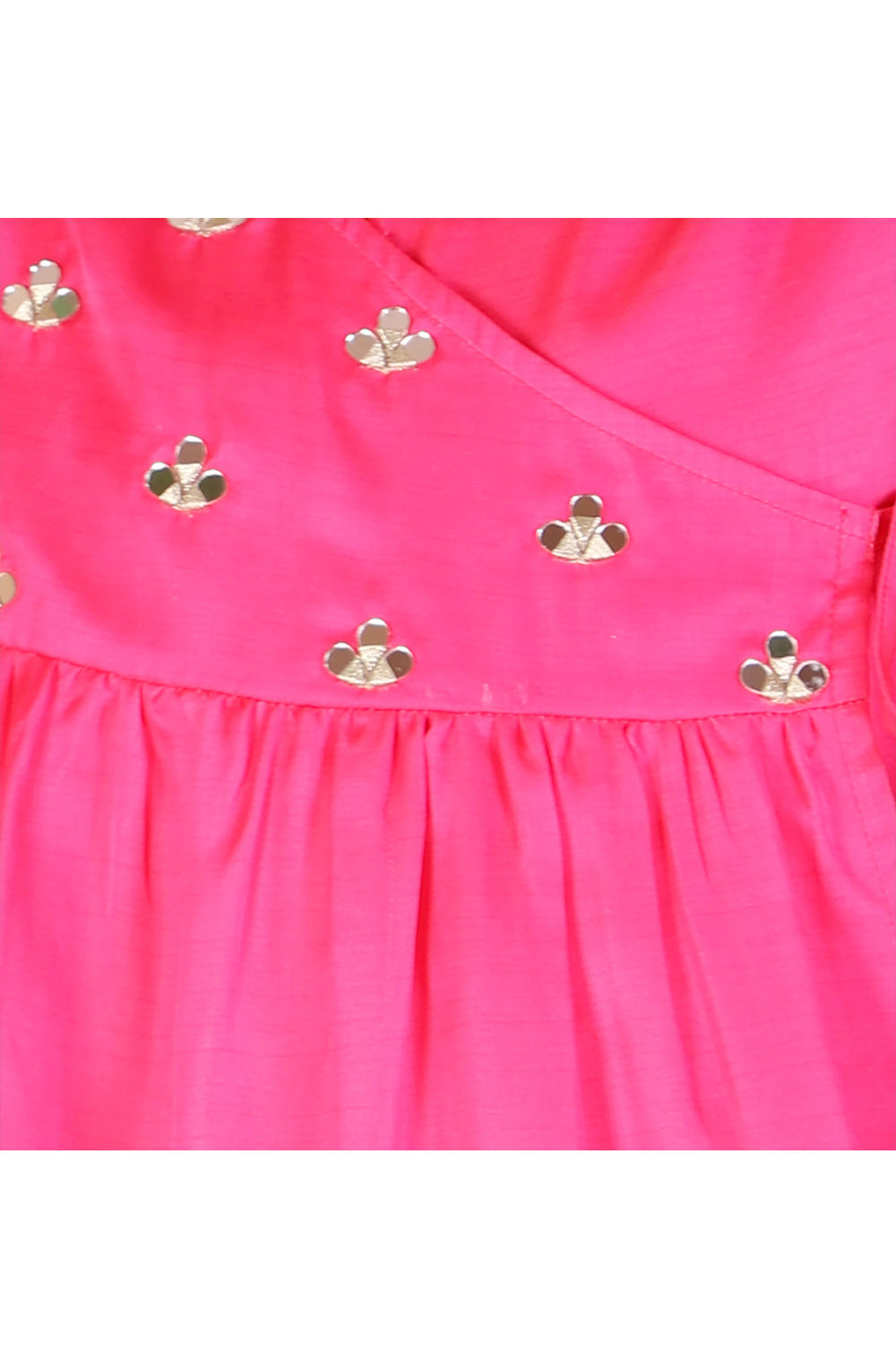 Pink Embroidered Peplum Style Top With Dhoti Set
