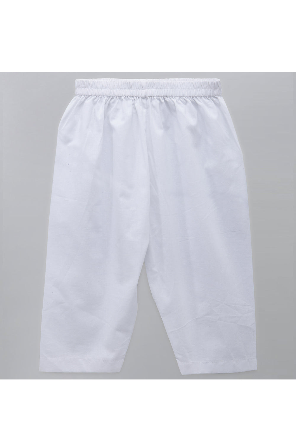 White Tricolor Pom Pom Kurta With Pyjama Set