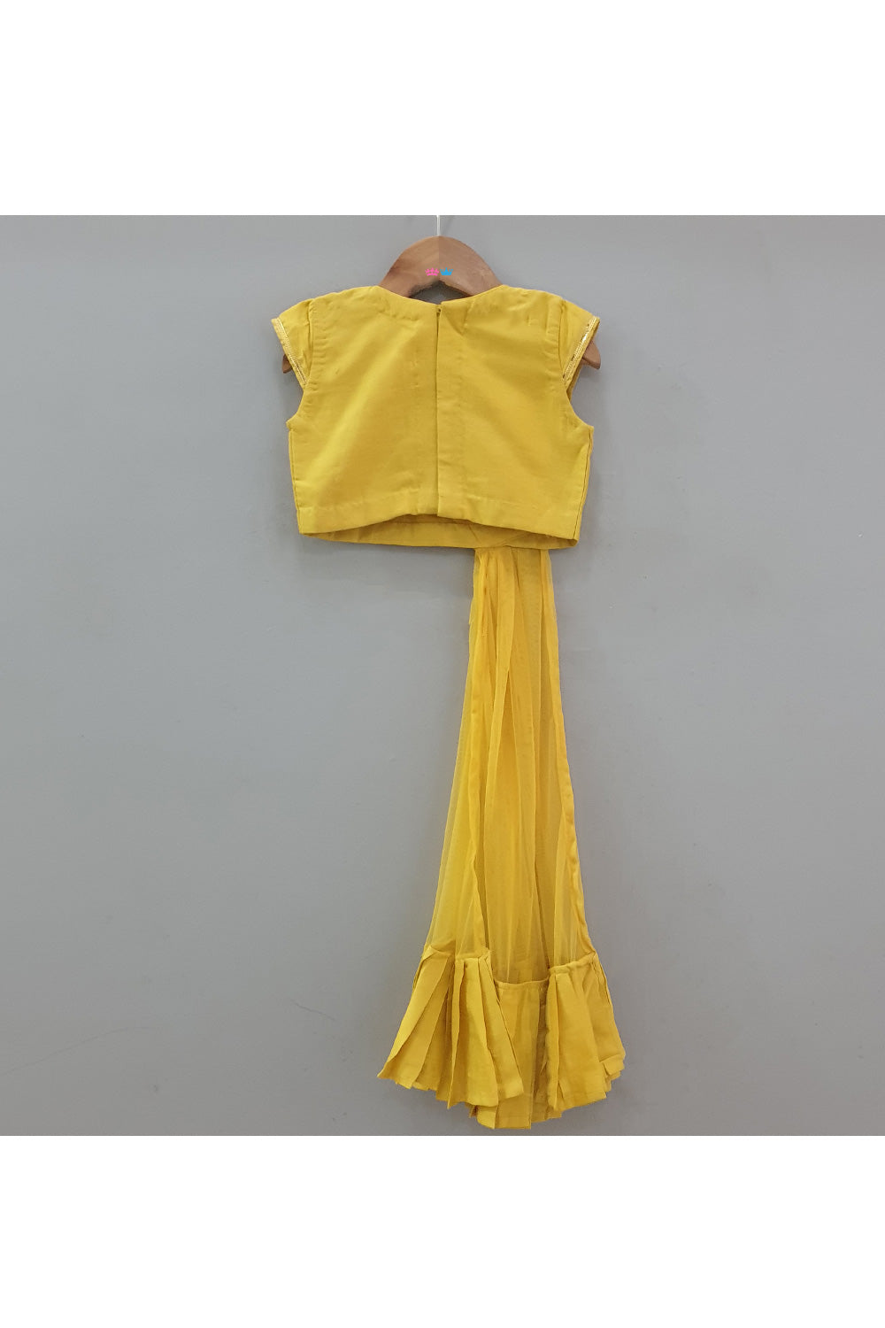 Lace Detailing Cotton Silk Top With Attached Dupatta And Printed Lehenga Set