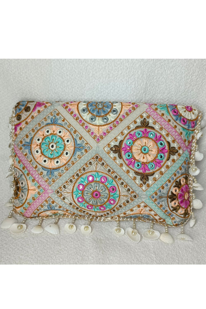 Multicolor Embroidered Georgette Handbag