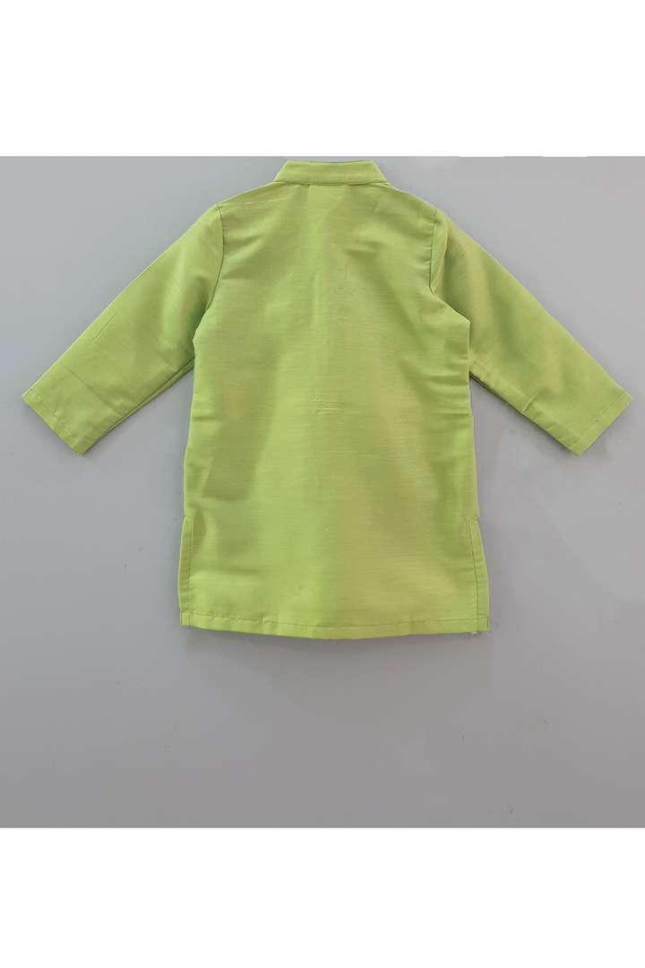 Green embroidered kurta with sky blue pyjama