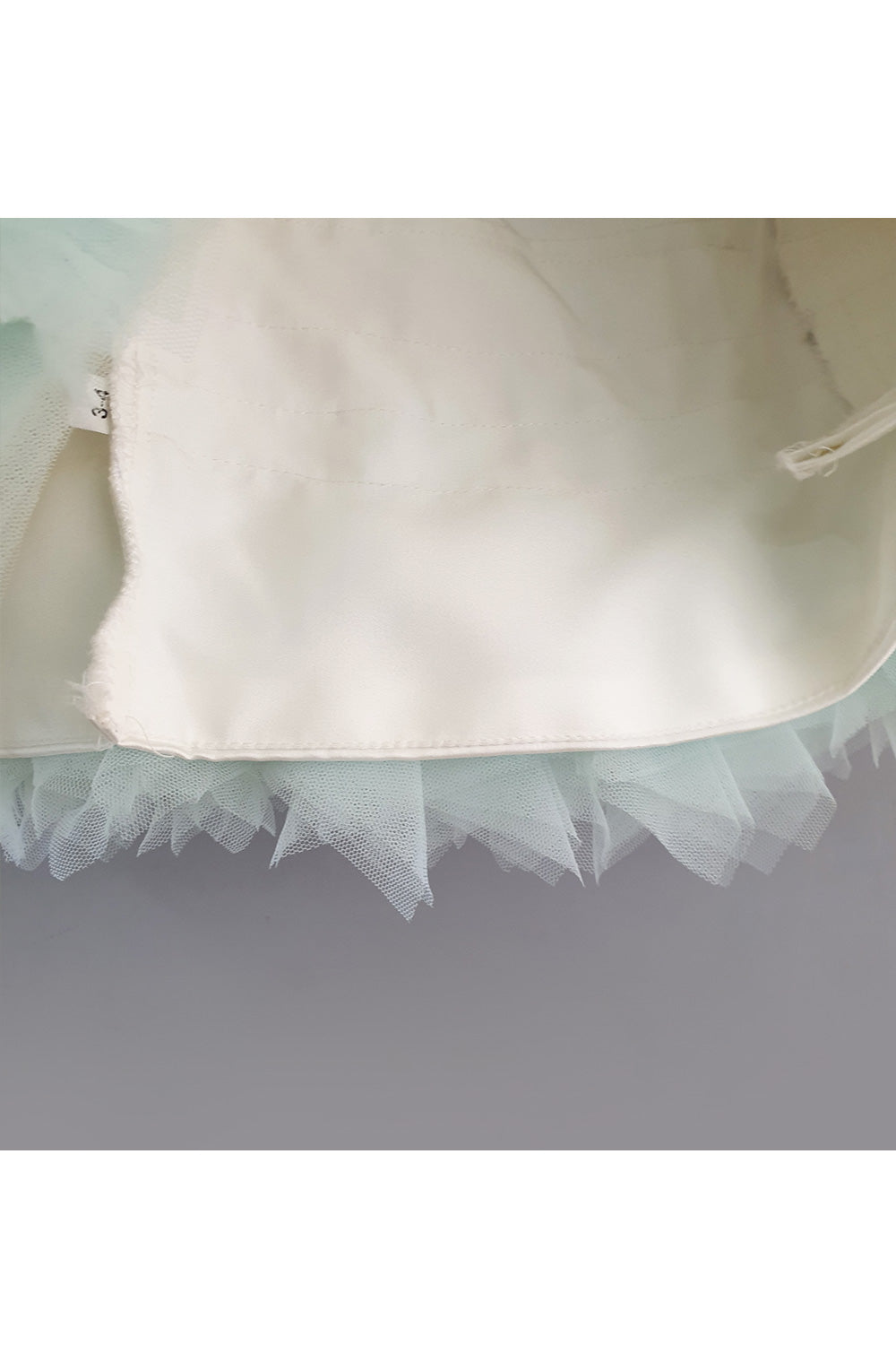 White Sequins Embroidered Bow Frill Dress