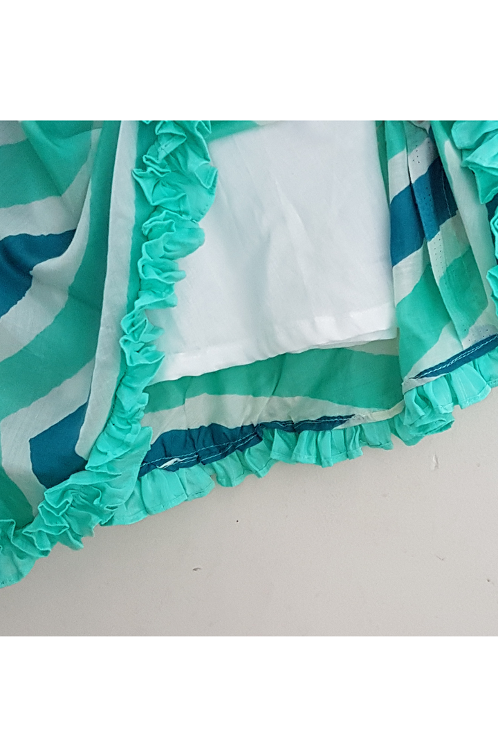 Magic mint blouse with leheriya lehenga set