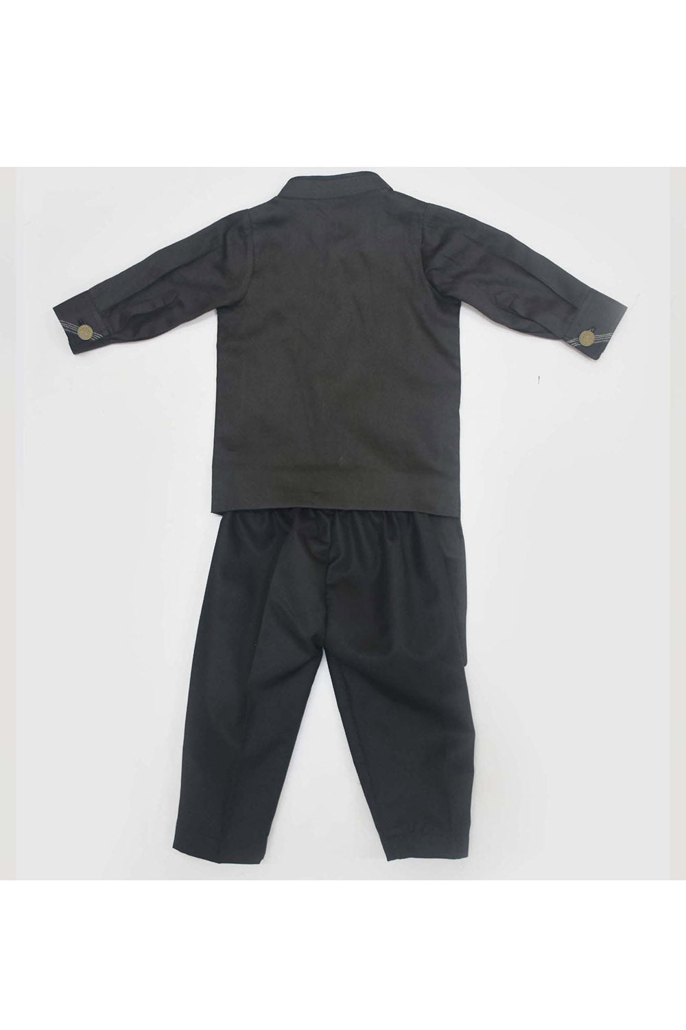 Black Cotton Silk Asymmetrical kurta With Pant Set