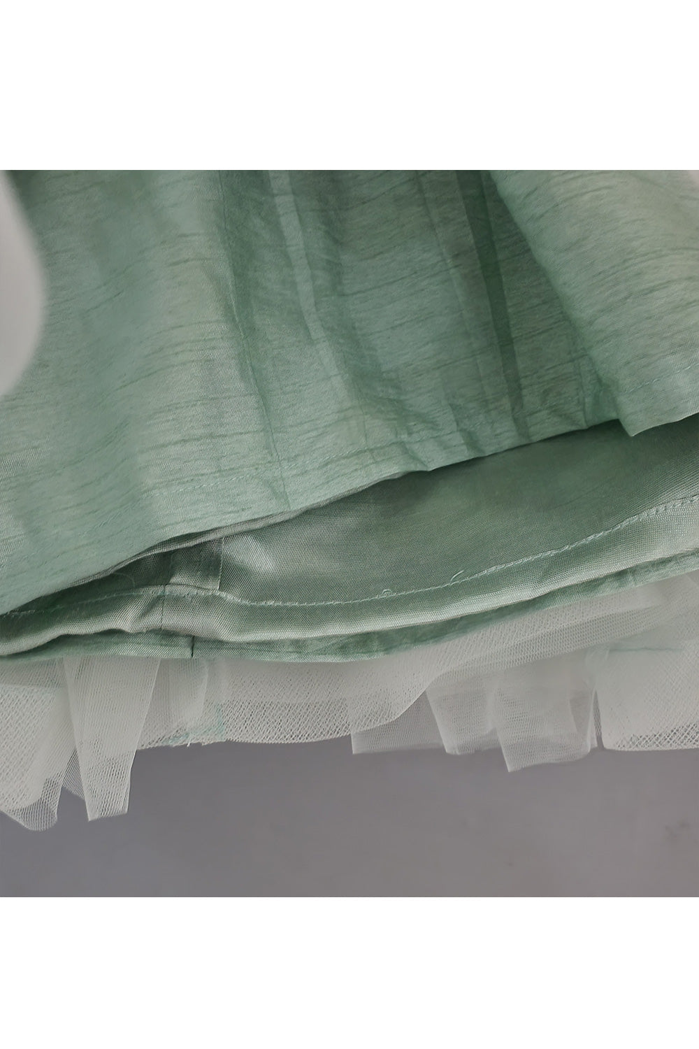 Mint Green Rainbow Sequins Embroidered Net Dress