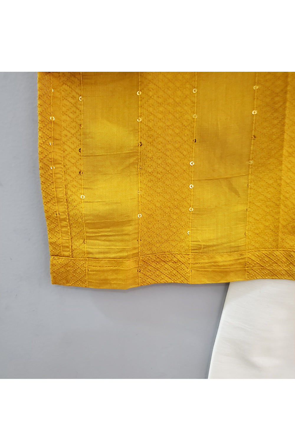 Mustard Yellow Kurta With White Pyjama Set