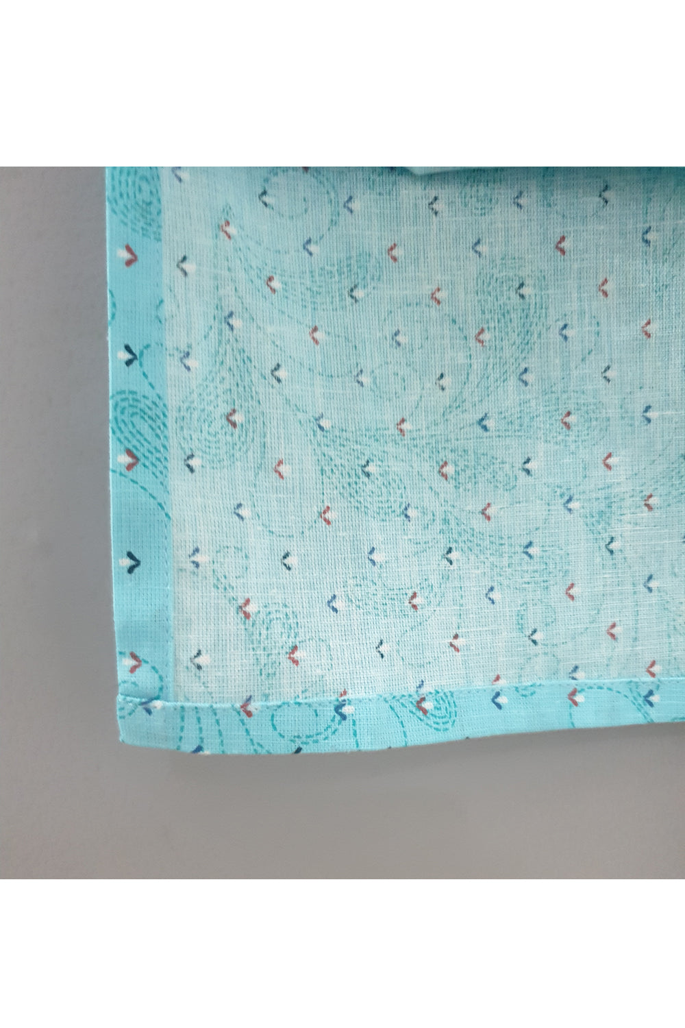 Light blue kantha printed kurta and pyjama