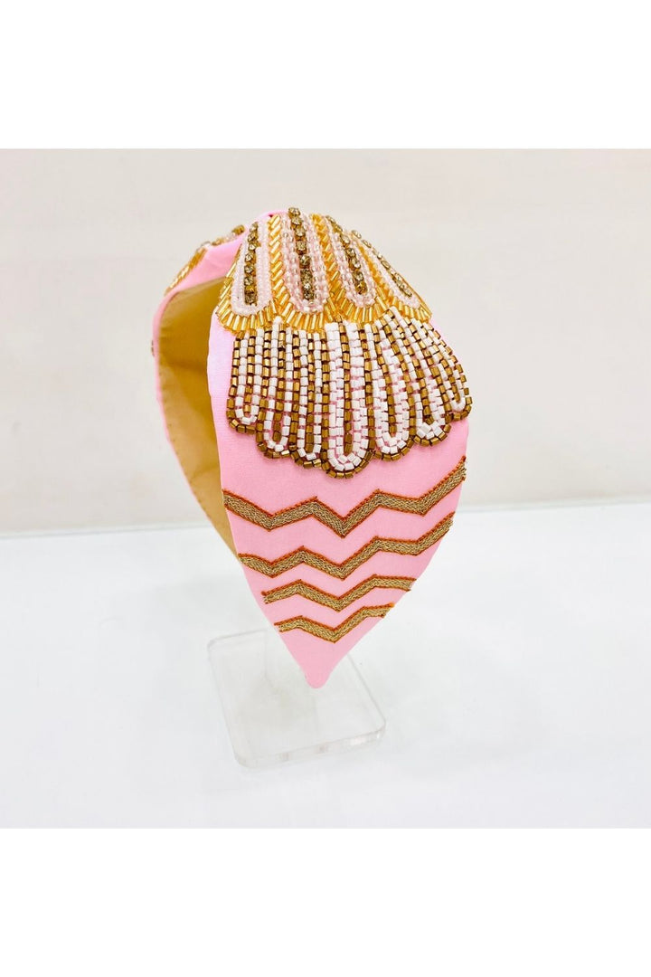 Pink pure crepe hairband