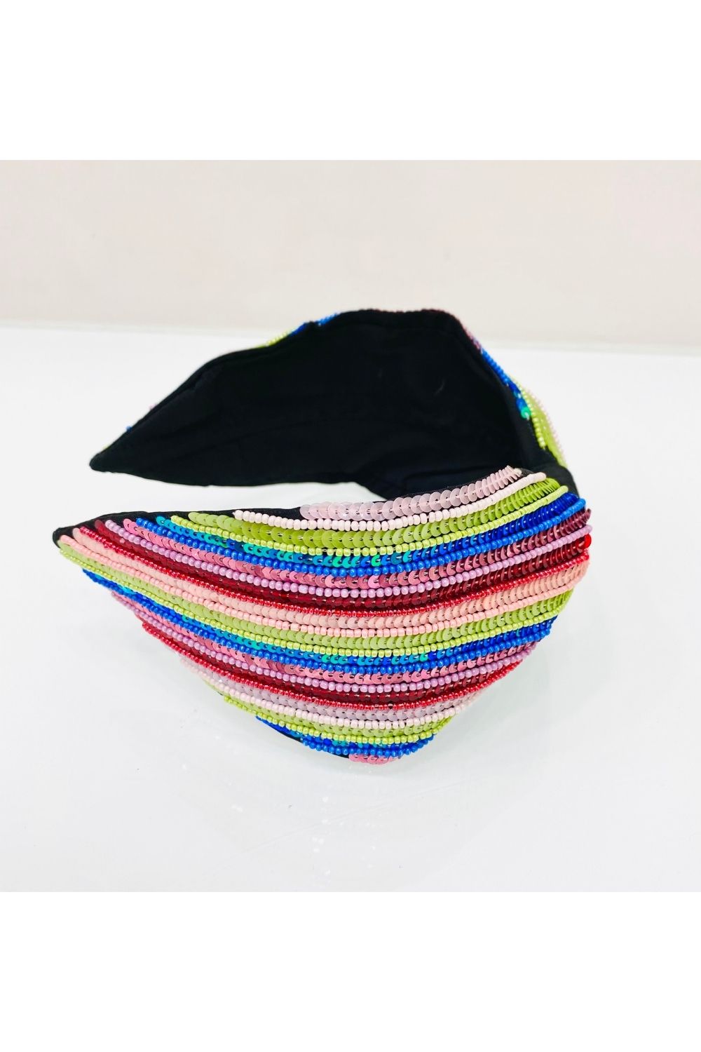 Black rainbow pure crepe hairband