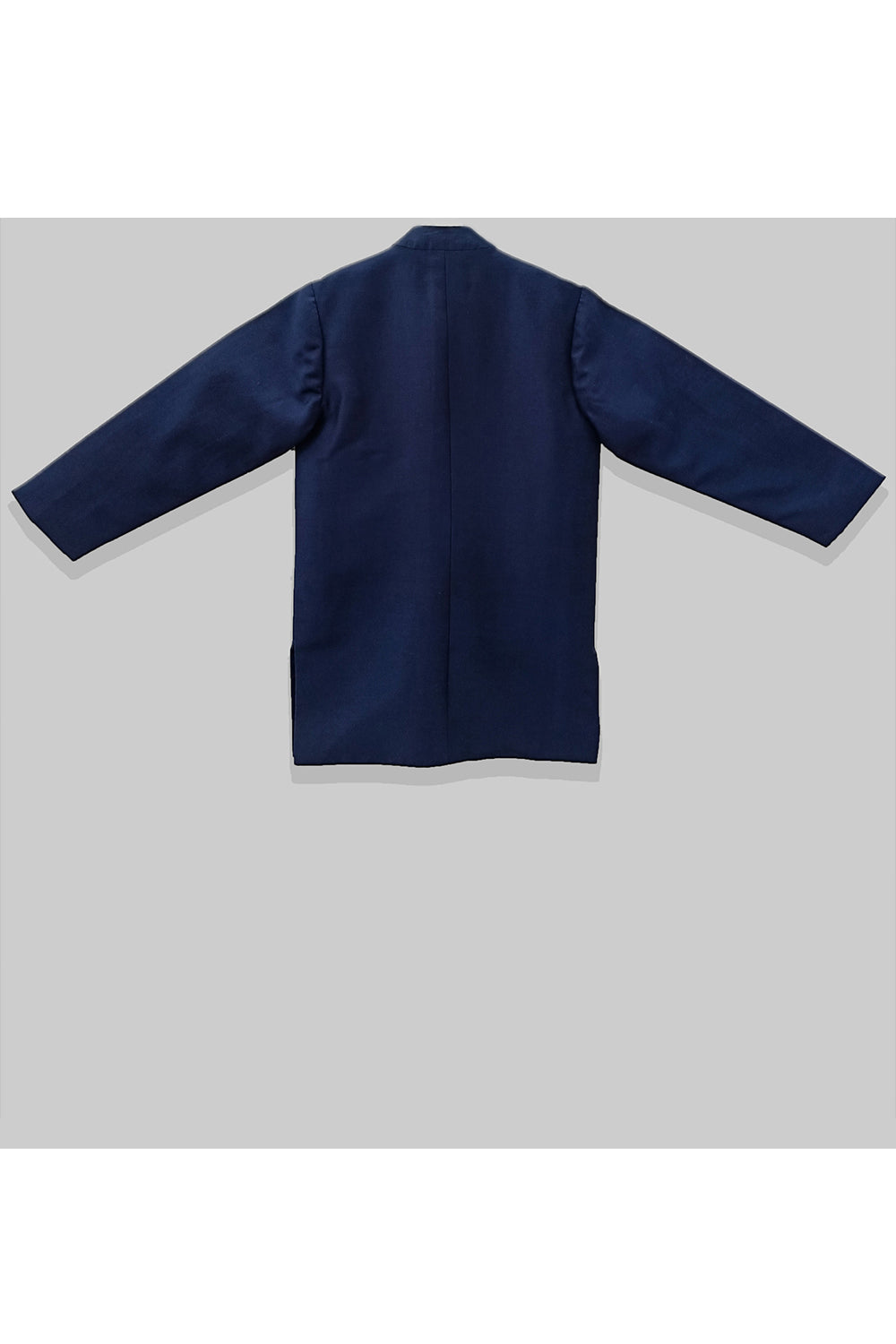 Navy Blue Cartoon Faces Embroidered Kurta With Pyjama Set
