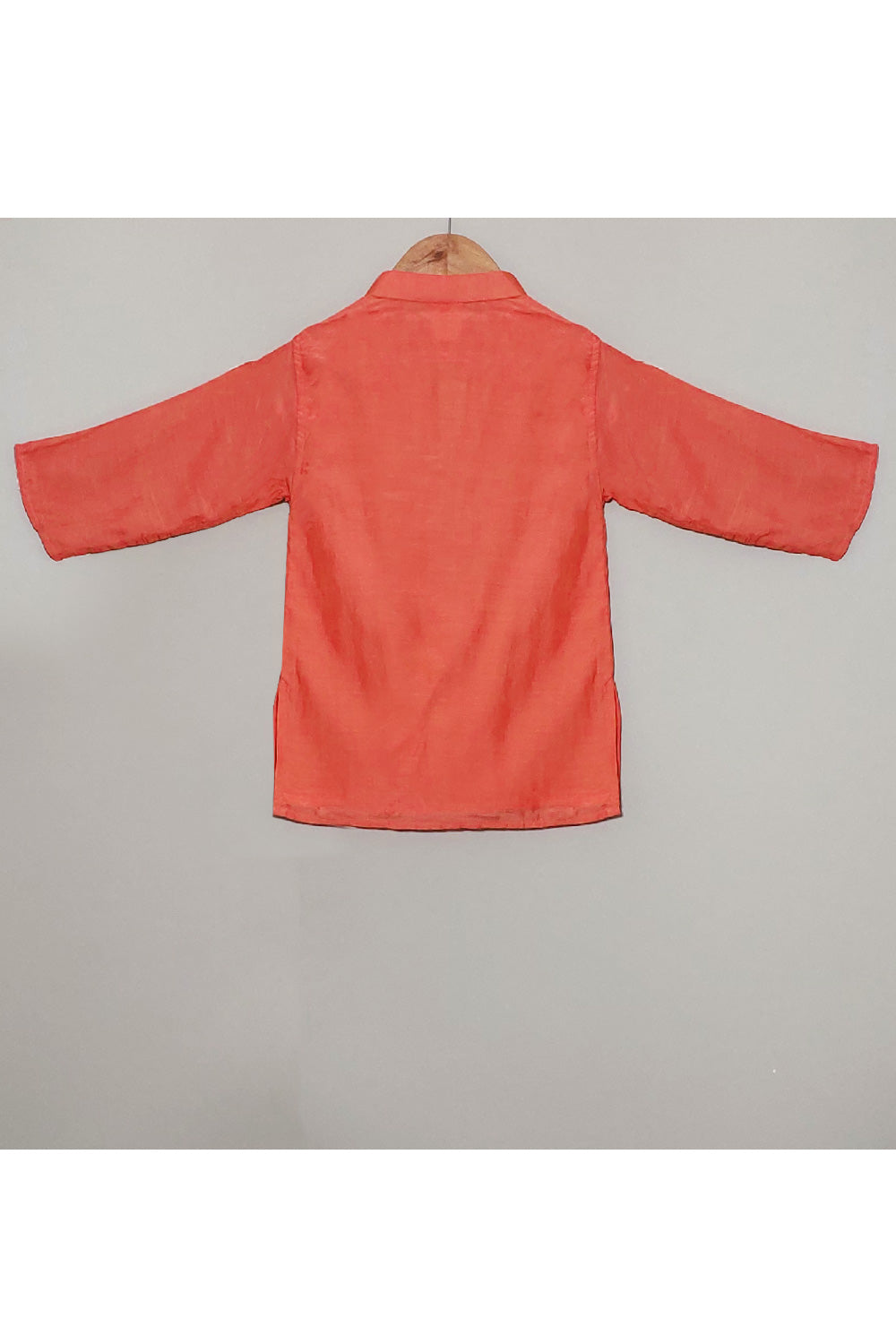 Orange Pyramid Printed Cotton Silk Kurta With Dhoti Set
