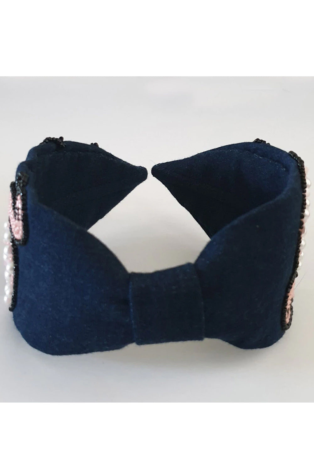 Navy blue denim hairband