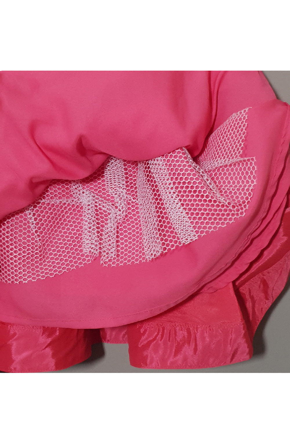 Fuchsia Pink Lace Detailing Silk Sleeveless Top With Lehenga And Shrugs
