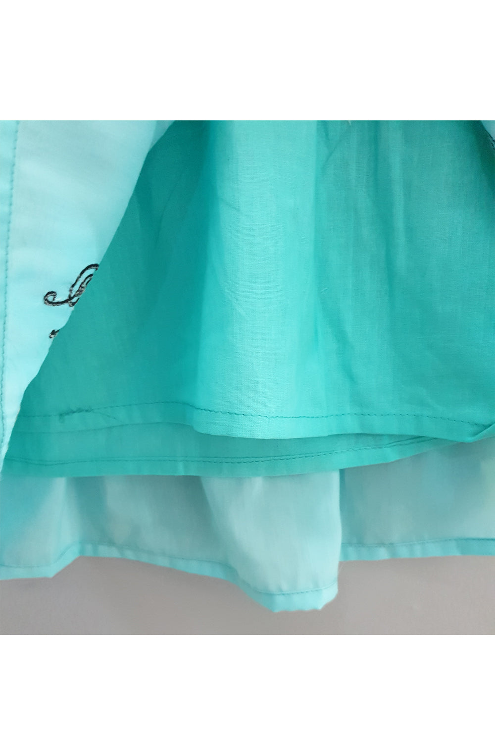 Light blue embroidered box pleated frock