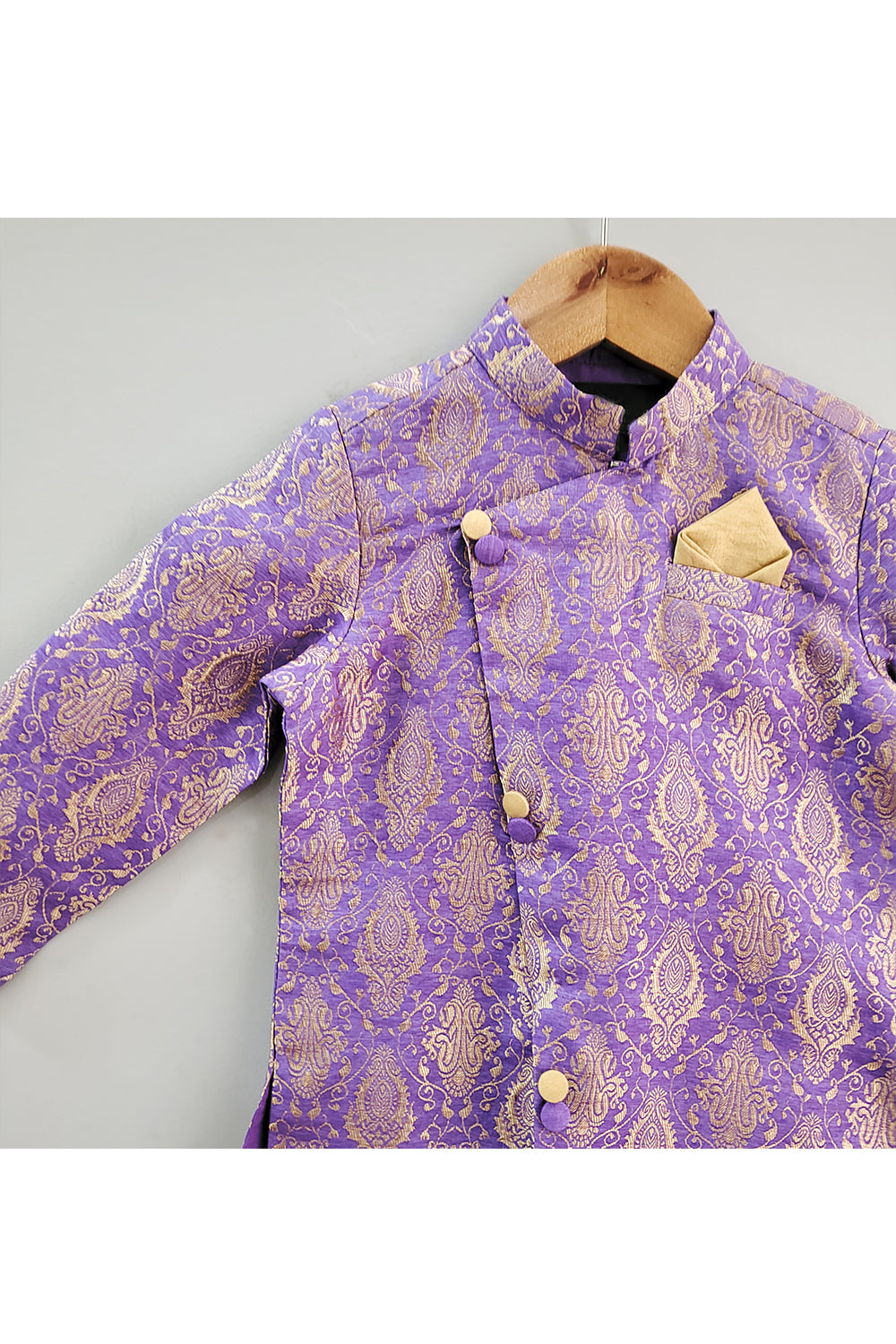 Purple Embroidered Kurta With Dhoti Set