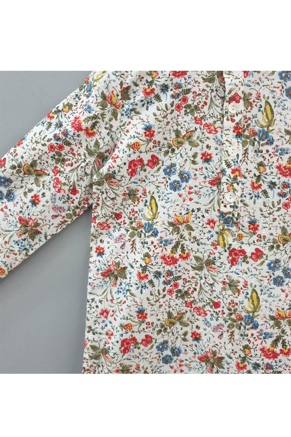 White floral printed kurta and pyjama