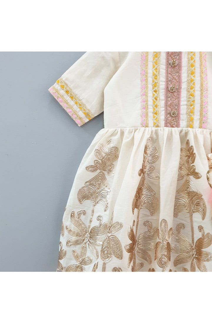 Gota floral work kurta with pants and dupatta