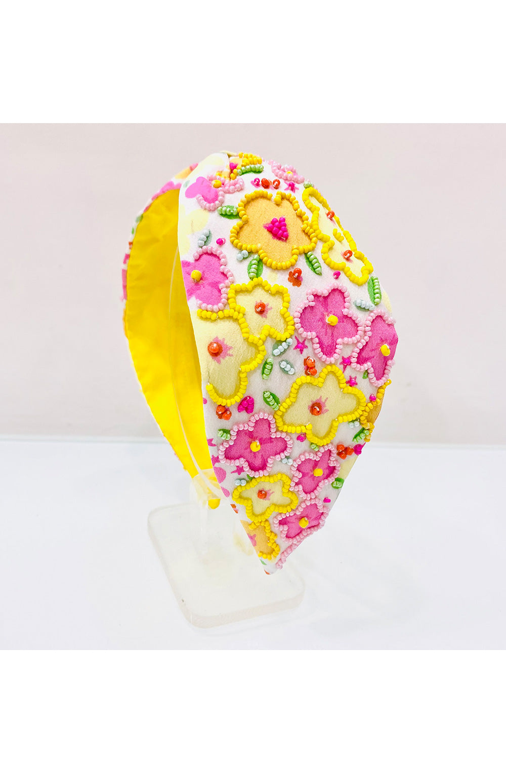 Yellow Flower Bead Embroidery Hairband