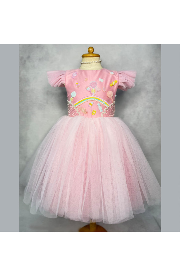 Pink Beaded Embroidered Dress