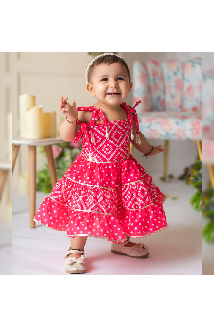Bandhej Printed Muslin Dress
