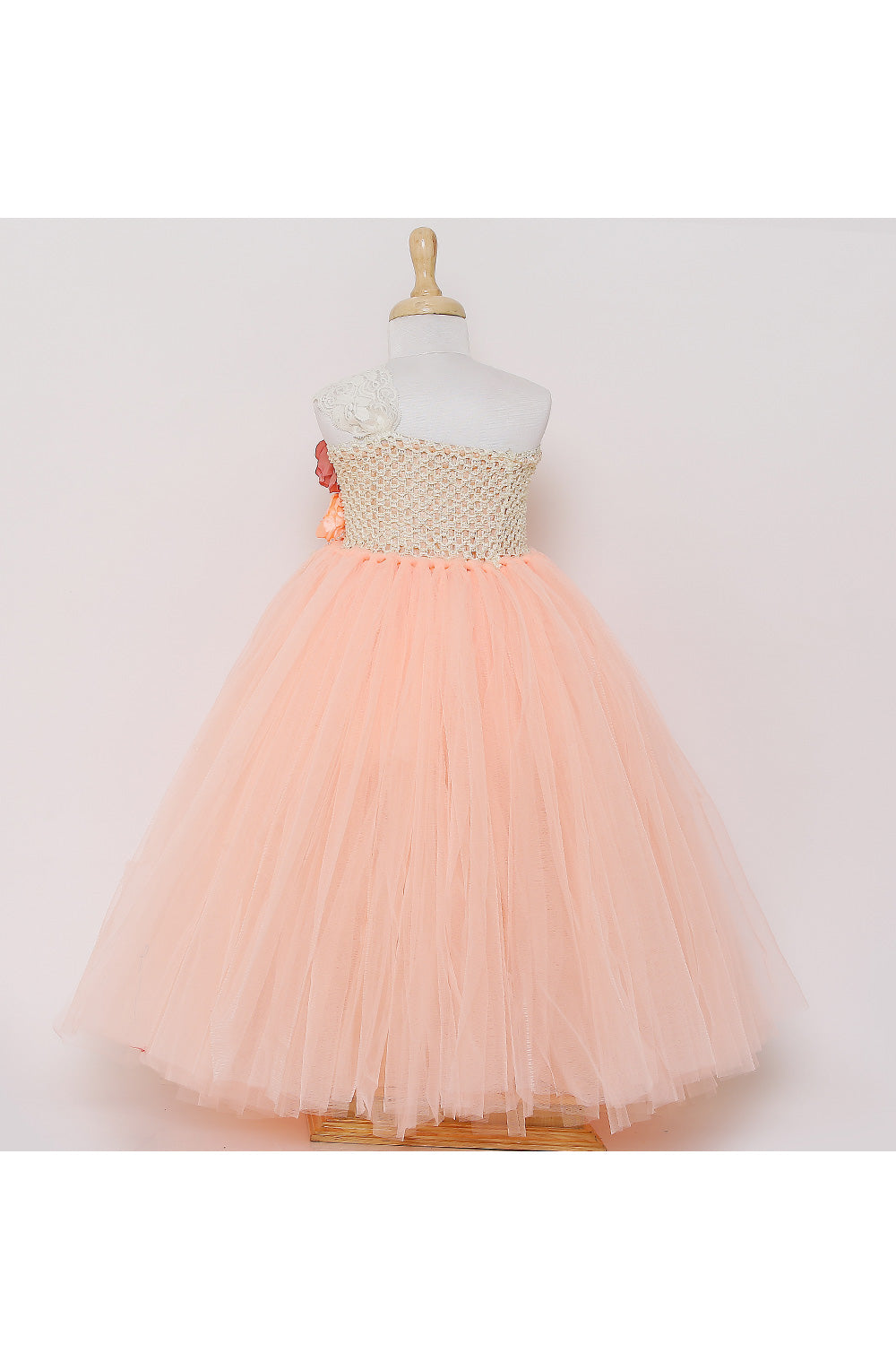Peach one shoulder tutu gown