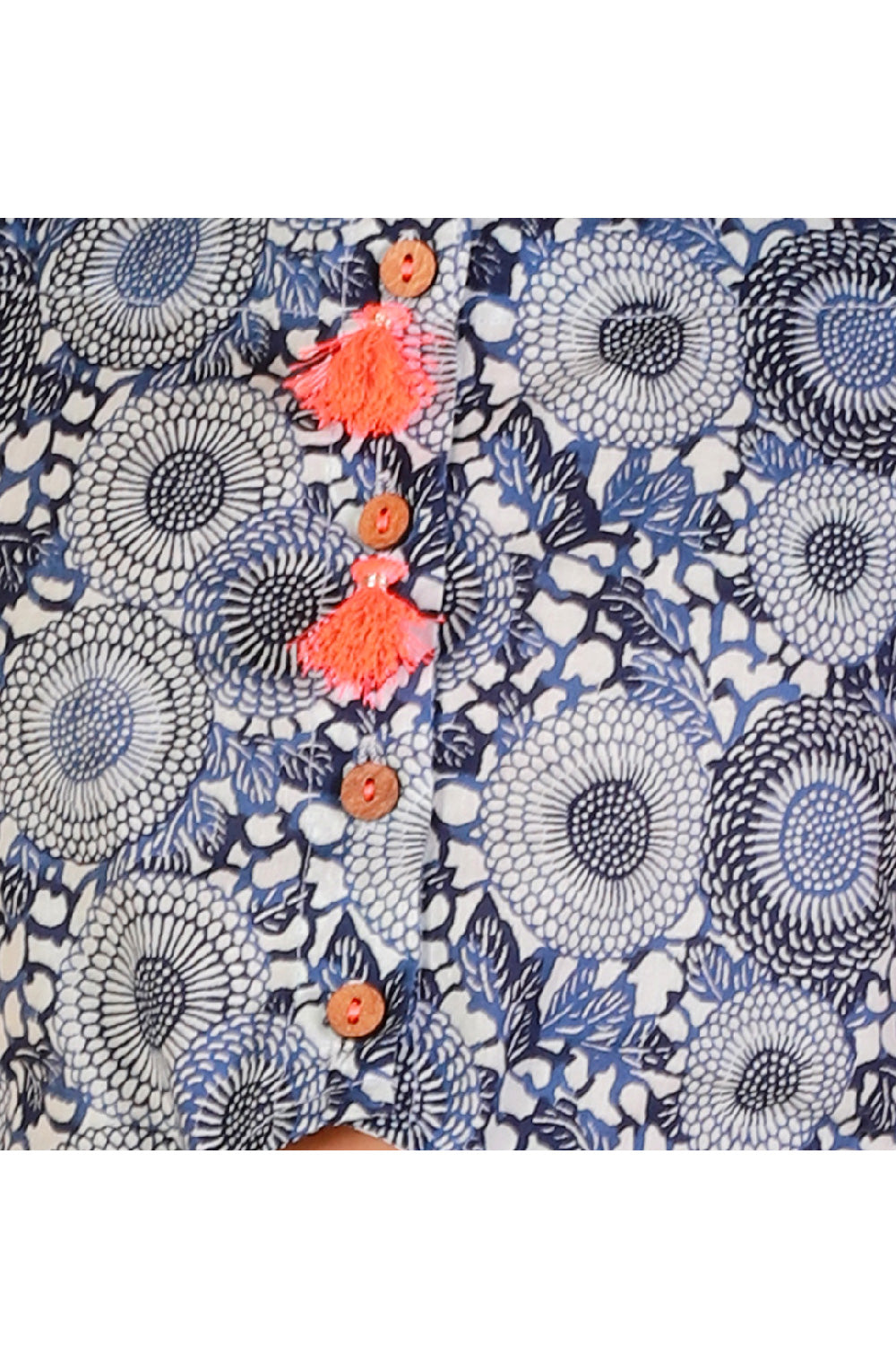 Blue Floral Printed Off Shoulder Cotton Top With Palazzo Set
