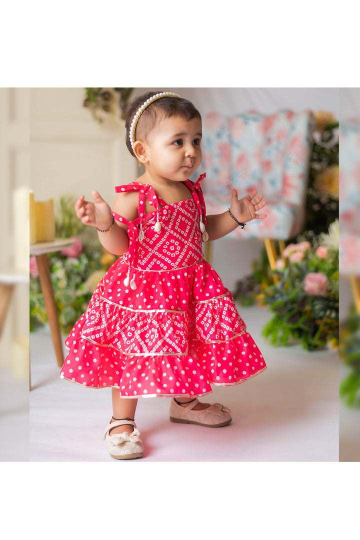 Bandhej Printed Muslin Dress