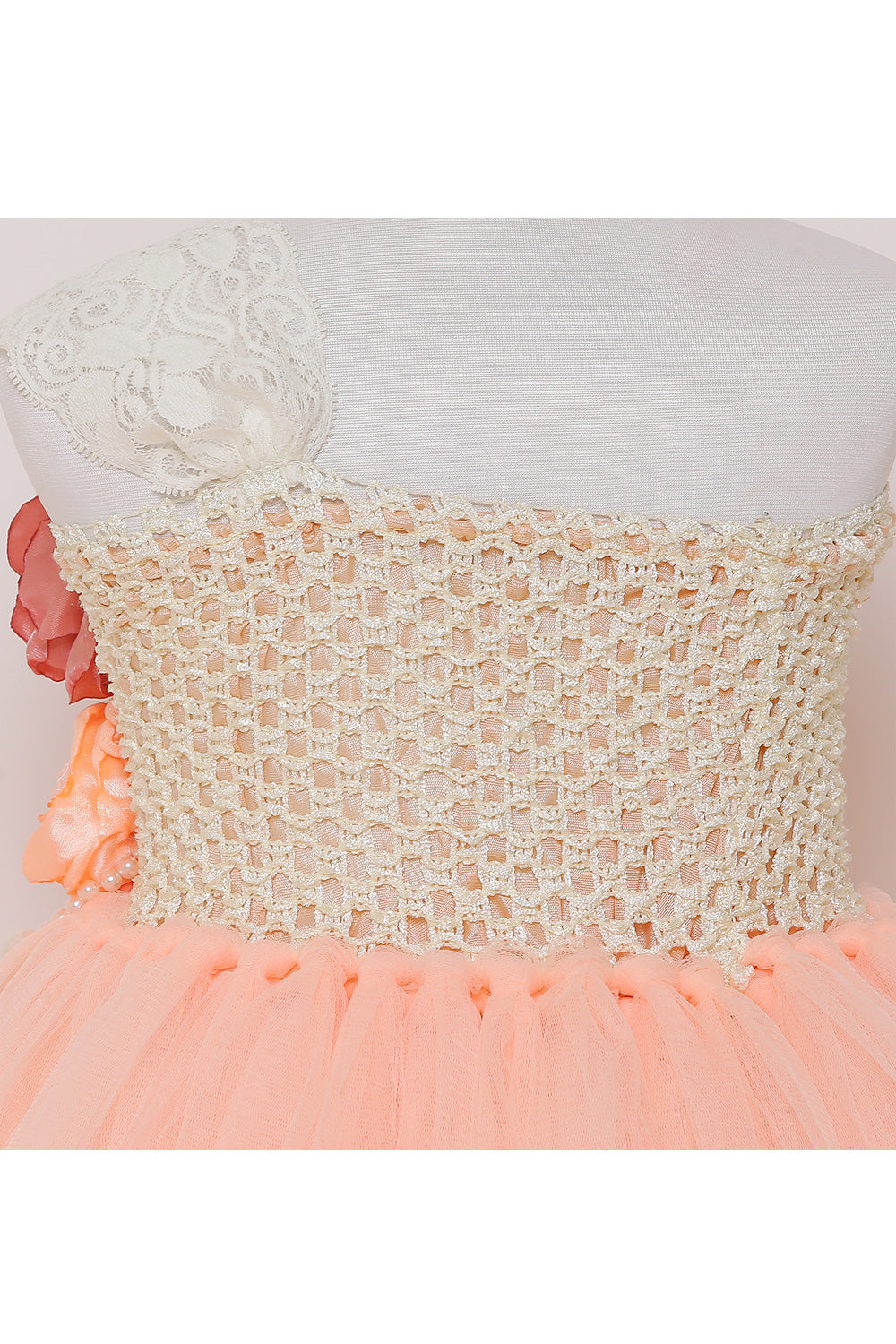 Peach one shoulder tutu gown