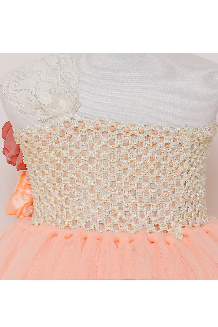 Peach one shoulder tutu gown