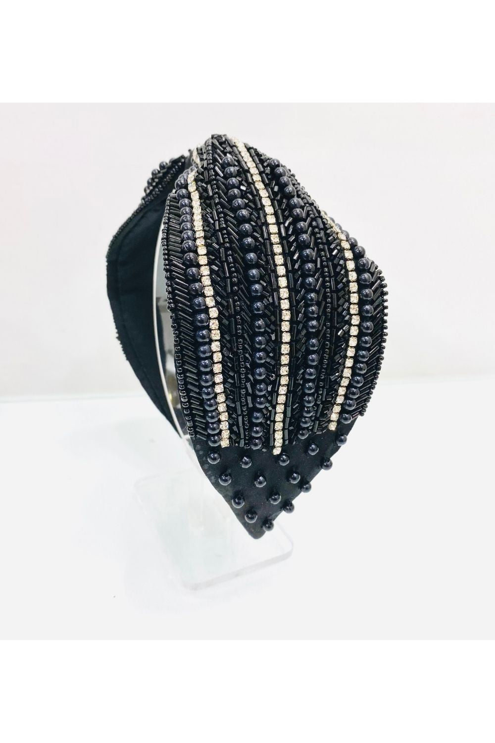 Black pure crepe hairband