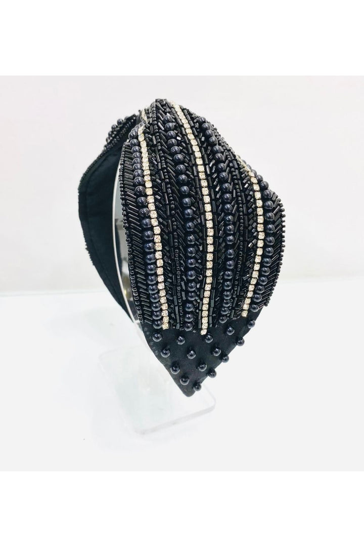 Black pure crepe hairband