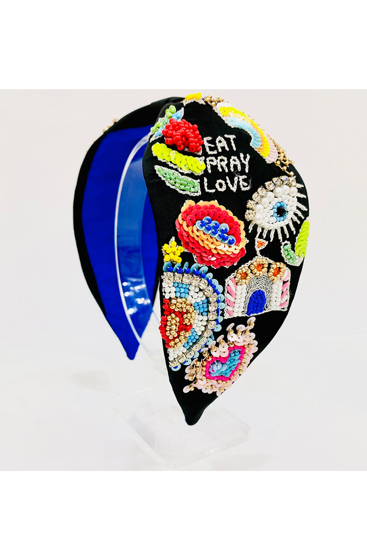 Black pure crepe eat pray and love hairband