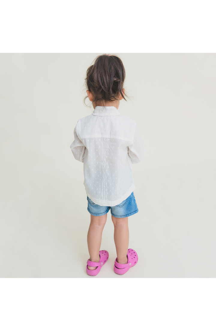 Pintuck white shirt