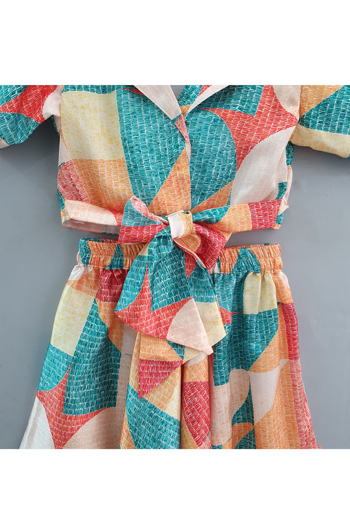 Multicolor Printed Shirt With Dhoti Set