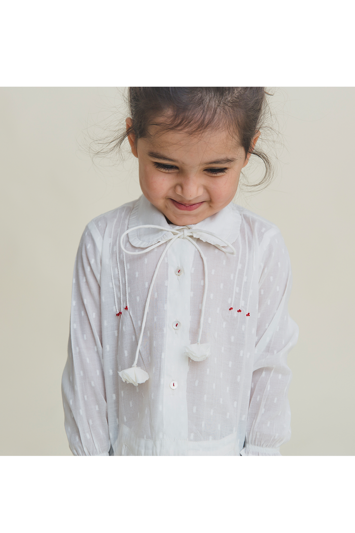 Pintuck white shirt