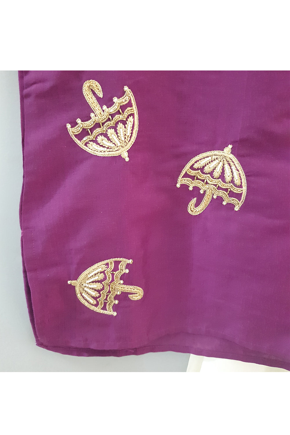 Purple zardozi embroidered umbrellas kurta and pyjama