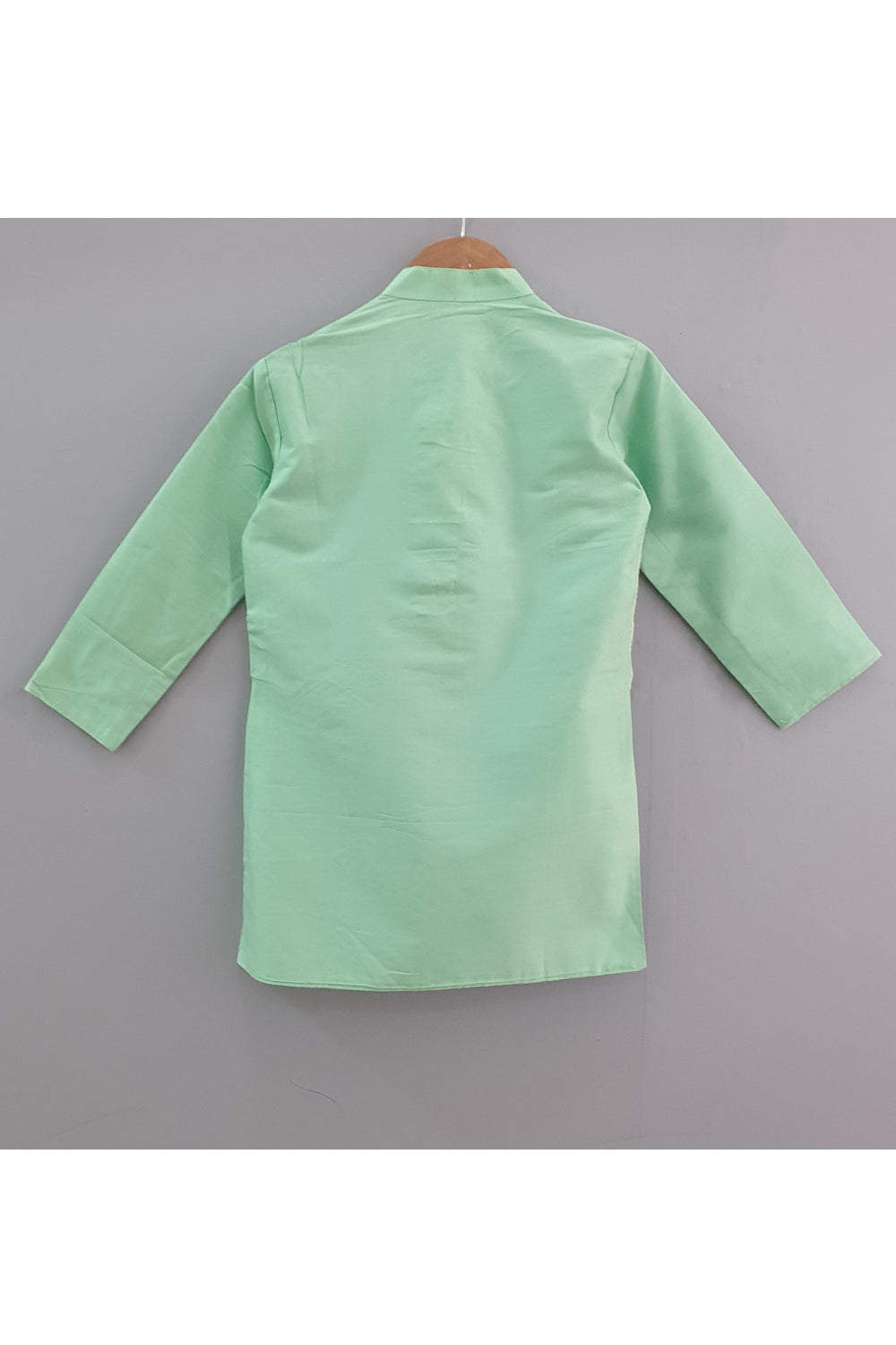 Green kurta with attached jacket and pants